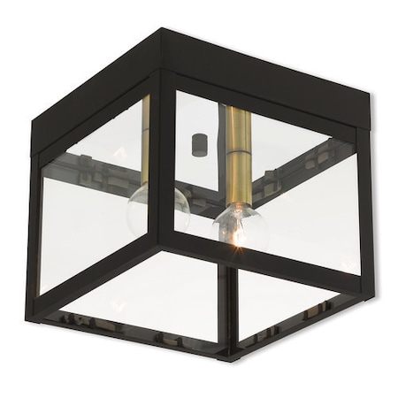 Livex Lighting Nyack 2 Light Bronze Outdoor Ceiling Mount 20588-07